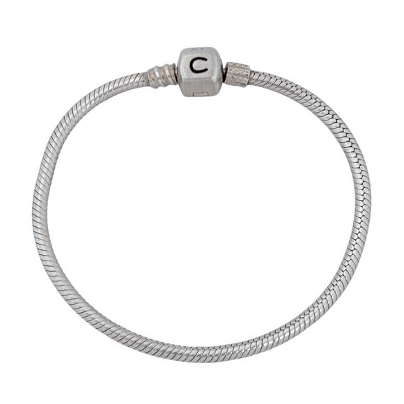 Estate Chamilia Sterling Silver 925 Snake Chain Charm Bracelet 7" - Picture 5 of 7